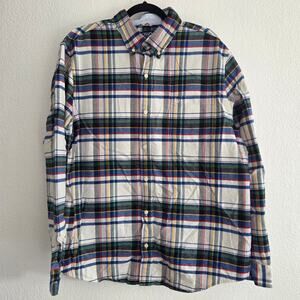 Chaps Men's Size XXL Long Sleeve Button Up Blue/White/Yellow/Red Pre-Owned Great